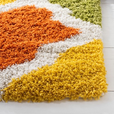 Ivory Multi-Color Shag Kids Area Rug