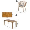 7 Piece Dining Set with Acacia Wood Table and Wicker Chairs,Outdoor Dining Set with Cushions,Boho Patio Dining Set for Garden-Cuddlewood - 4 of 4