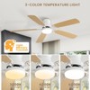 HOMLUX 52" Low Profile Ceiling Fan w/Light Remote Control 6-Speed 3-Timer,Walnut/Black/Brown - 4 of 4