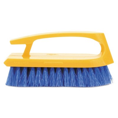 Rubbermaid Commercial FG648200COBLT 6 in. Iron-Shaped Scrub Brush - Yellow/Blue