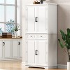 "LunaLulinlk 71"" Tall Kitchen Pantry Cabinet with 3 Pull Out Cabinet Organizers, Farmhouse Embossed Texture Storage Cabinet " - 2 of 4