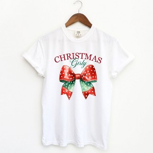Simply Sage Market Women's Coquette Christmas Girly Short Sleeve Garment Dyed Tee - 1 of 4