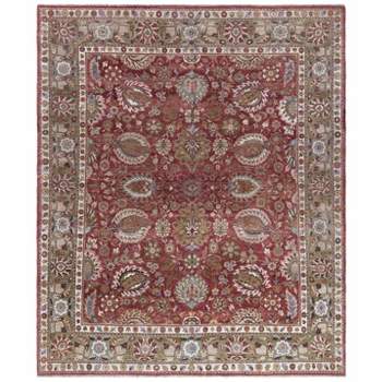 Old World OW117 Hand Knotted Indoor Area Rug - Copper/Green - 9'x12' - Safavieh.