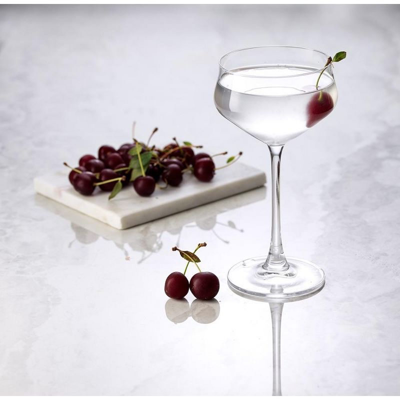 JoyJolt Bloom Coupe Crystal Glasses - Set of 4 Cocktail Martini Bar Glasses - 9.2 oz, 3 of 10
