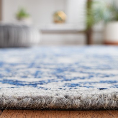 Blue Hand-Tufted Wool 6' x 9' Rectangular Area Rug