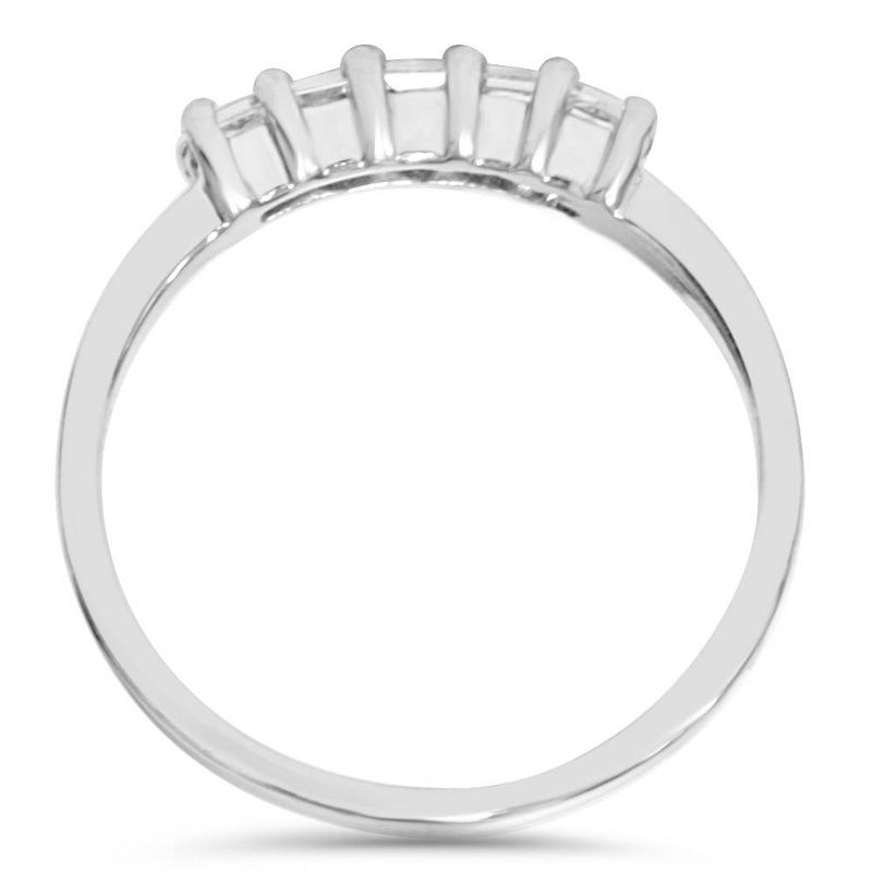 Pompeii3 1/2ct Princess Cut Diamond 14K White Gold Wedding Ring, 4 of 6