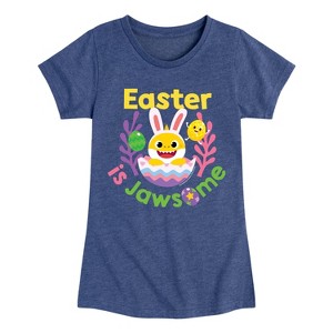 Girls' - Baby Shark - Easter Sharks Fitted Short Sleeve Graphic T-Shirt - 1 of 4