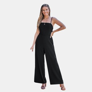 Women's Spaghetti Strap Wide Leg Back Tie Jumpsuit - Cupshe - 1 of 4