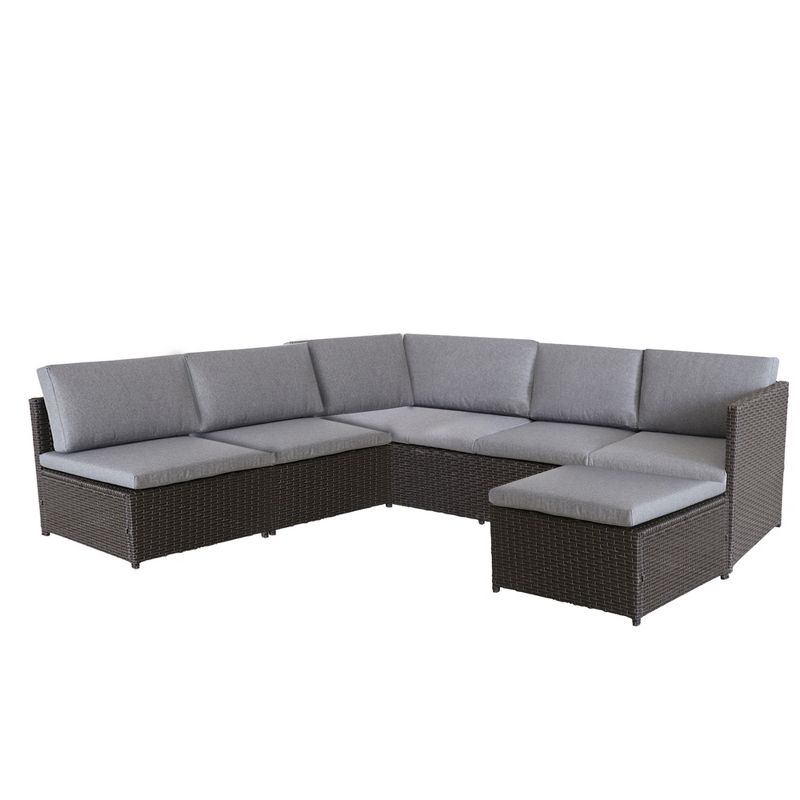 Northlight 4-Piece Savannah Resin Wicker Outdoor Patio Modular Sectional Set with Cushions, 2 of 9