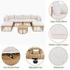 Sapphtopaz Patio Furniture Set Wicker Sectional Outdoor Chairs with Acacia Wood Legs, Glass Coffee Table for Garden, Backyard, Terrace - 4 of 4