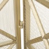 Spassway 49"W*30"H Gold 3 Panel See-Through Metal Fireplace Screen Foldable Fire Spark Guard Cover with Metal Decorative Mesh for Living Room - 4 of 4