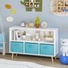 PAGED 2-Tier Kids Bookshelf,Multifunctional Book Rack with 3 Fabric Drawers,Toy Storage Organizer for Bedroom, - 2 of 4