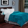 Hastings Home Floral Etched Fleece Blanket - F/Q-Teal - 2 of 4