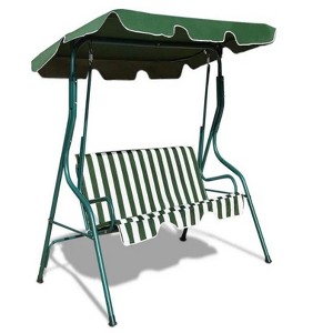 67.5"3 Seat Outdoor Patio Canopy Swing with Cushioned Steel Frame - 1 of 4