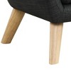 NicBex Linen Accent Chair,Upholstered Living Room Chairs with Button Tufted Back and Natural Finish Wooden Legs,Accent Chairs for Living Room - 3 of 4