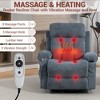 Bosmiller Rocker Recliner Chair with Vibration Massage and Heat, 360° Swivel Rocking, Ergonomic Lounge Chair with Side Pocket, Cup Holders - 3 of 4