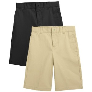 Galaxy Approved Boy's Stretch Slim Fit School Uniform Twill Shorts-2 Pack - 1 of 4