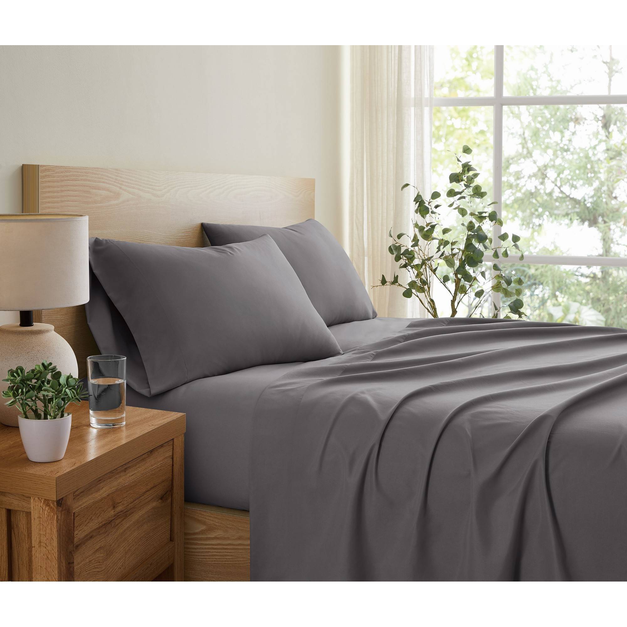 Truly Soft Queen Everyday Sheet Set Dark Gray