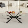 Lyngins 39.37" Rectangular Coffee Table with Tempered Glass Top & Metal Legs, 220lbs Capacity, Adjustable Feet, Ideal Center Table & Living Room Table - 2 of 4