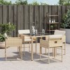 vidaXL Patio Chairs - Cushions Included, Beige Poly Rattan, Outdoor Furniture, 4-Piece Set - Compact Foldable Chairs with Removable Covers - 4 of 4