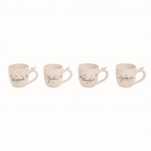 Transpac Ceramic Harvest Blessed Gather Grateful Thankful Harvest Mug Set of 4 - 1 of 2
