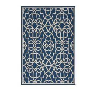 VisioGear Area Rug, 5'3"*7'6" Soft Padded Floor Tiles For Living Room Kitchen Bedroom, Navy Blue, 90"*63"*0.16" - 1 of 4