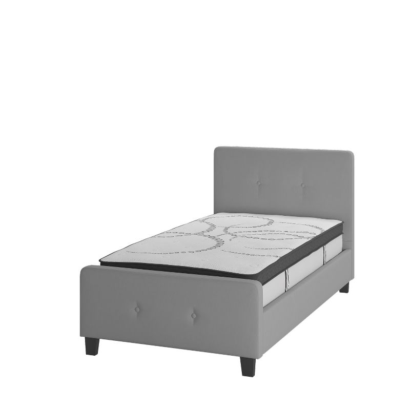 Emma and Oliver Tufted Platform Bed with 10 Inch Pocket Spring Mattress, 1 of 11