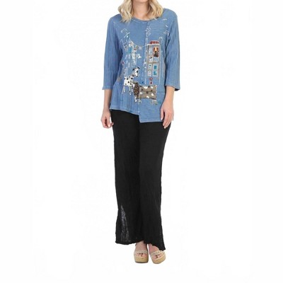 Women's City Pups Mineral Washed Ribbed Cotton Tunic Top - Jess & Jane