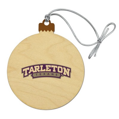 Tarleton State University Secondary Logo Wood Christmas Tree Holiday Ornament