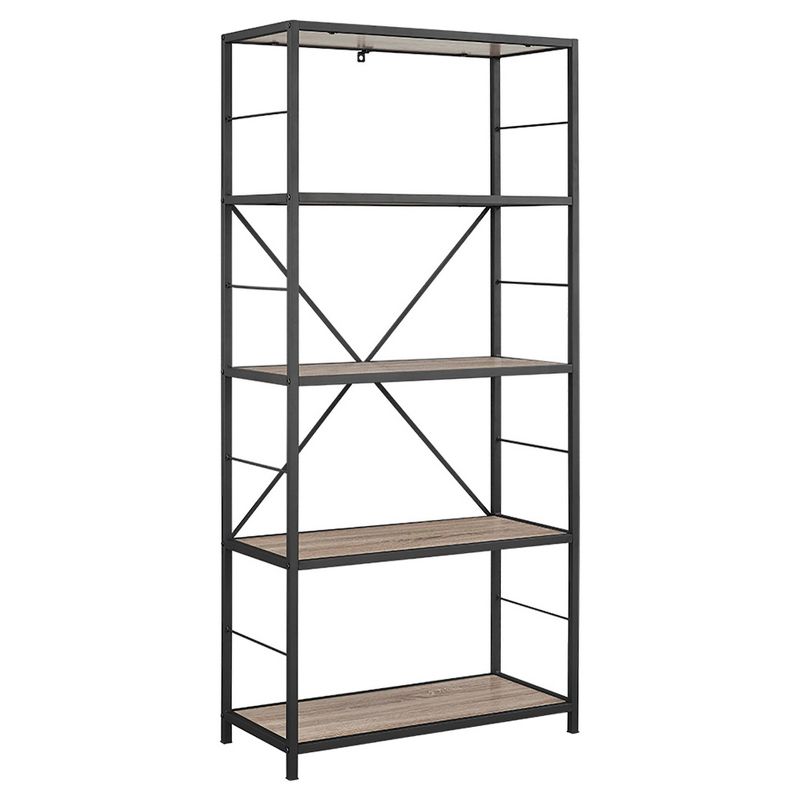 63" 4 Shelf Industrial Transitional Tall Bookshelf - Saracina Home, 1 of 6