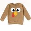 Turkey Face Big Eyes - Kids Toddler Sweatshirt and Kids Youth Sweatshirt - 2 of 2