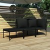 vidaXL Patio Lounge Set Patio Furniture Set Table and Chair Set Black PVC - 2 of 4