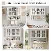 GDFStudio Kaelith 34.65'' Modern Rubberwood Bathroom Wall Cabinet with 3 Glass Doors, Storage Compartments and Towel Bar - 4 of 4