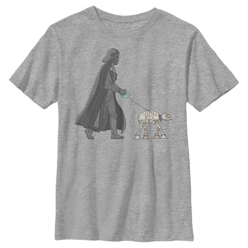 Boy's Star Wars Darth Vader AT-AT Walking the Dog T-Shirt, 1 of 6