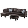 DOMETOUR Modern 3-Piece Living Room Sofa Set (Sofa+Left Side Chaise+Ottoman) - 2 of 4