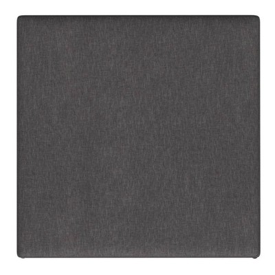 Slate Gray Linen Mid-Century Modern Storage Ottoman