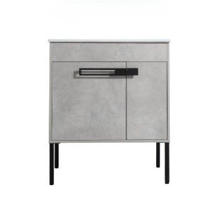 Freestanding Bathroom Vanity with Ceramic Sink, Dual-Purpose Wall-Mounted/Floor-Standing Design, Adjustable Shelf - 1 of 4
