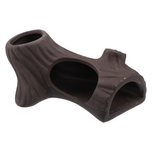 Unique Bargains Ceramic Aquarium Hideaway Rock Cave Fish Tank Decoration Brown 5.16"x3.05"x2.19" - 1 of 4
