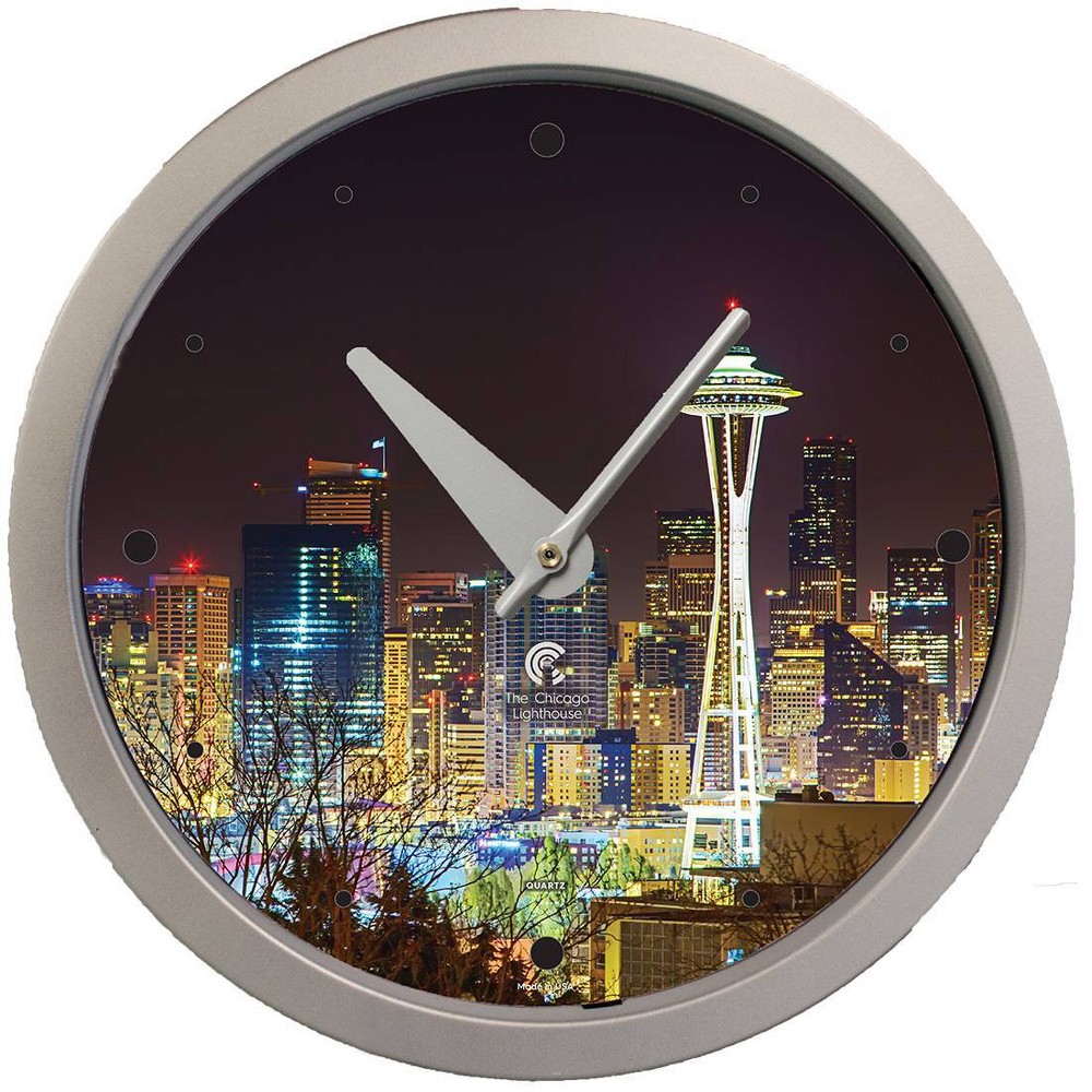 Photos - Wall Clock 14.5" Seattle Skyline Contemporary Body Quartz Movement Decorative Wall Cl