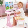 Costway 37-Key Kids Piano Keyboard Playset Electronic Organ Light BluePink - 2 of 4