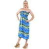 LA LEELA Women's House Daily Routine Evening Wear Strapless Mini Elastic Tube Top Tube Casual Backless Dress Top Short Club One Size Blue, Tree - 2 of 4