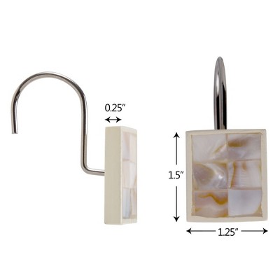Milano Mother of Pearl Shower Curtain Hooks Set of 12