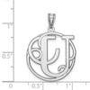 Black Bow Jewelry Rhodium Plated Sterling Silver Fancy Script Initial A-Z Pendant, 20mm - 4 of 4