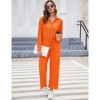 Women Two Piece Casual Outfits Y2K Loungewear Pleated Wide Leg Pants Long Sleeve Button Down Shirt Streetwear Set - 2 of 4