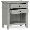 Sapphtopaz Modern Rustic Nightstand with Storage Shelf & 2 Drawers End Table with Bronze Knobs Wood Bedside Table for Bedroom, Living Room - 4 of 4