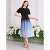 INSPIRE CHIC Women's Pleated Short Sleeve Round Neck Dress - 3 of 4