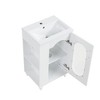 Chery Life 20" in White Bathroom Vanity with Sink, Bathroom Vanity Cabinet with Two-tier Shelf, Adjustable Shelf - 3 of 4