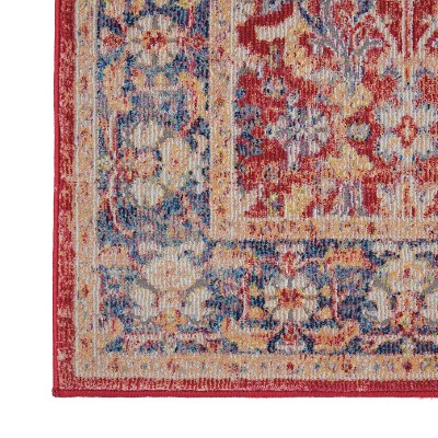 Global Vintage Persian-Inspired 2'x4' Red Synthetic Area Rug