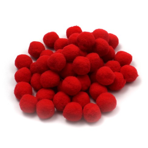 Charles Leonard 1-Inch Pom Poms - Hot Colors Craft Pom Poms, 50 Count Bag