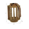 Beaded Wooden Lantern with Rope Handle Rustic Wood Casual Home Decor for Living Room, Bedroom, or Office - 11" Brown - 2 of 4